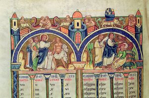 Canon des Évangélistes, détail (Christ guérissant l