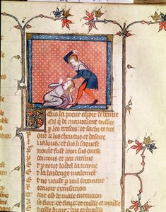 Ms 1126 f.66r La Violence de la Jalousie, du Roman de la Rose vers 1487-95 - French School