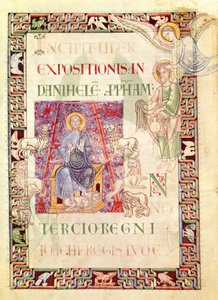Daniel dans la fosse aux lions nourri par Habacuc, de Explanatio in Prophetas et Ecclesiasten par Saint Jérôme - French School