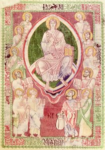 Ms 132 fol.2r Christ avec les douze petits prophètes, de Explanatio in Prophetas et Ecclesiasten par Saint Jérôme, de l
