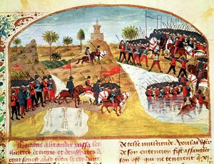 Ms 1335 f.62v Comment Alexandre le Grand (356-323 av. J.-C.) a traversé le Tigre et l