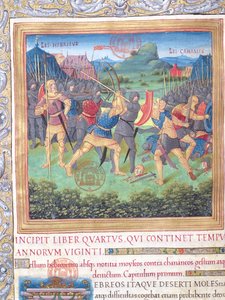 Illustration du Livre IV (Du rejet de cette génération à la mort de Moïse), Chapitre 1 des Antiquités des Juifs (Antiquitates Judaicae) par Flavius Josèphe - French School