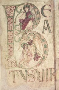 Initiale historiée B représentant Saint Jean l