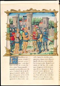 Le Traité de Conflans entre Louis XI et Charles le Téméraire, Duc de Bourgogne, octobre 1465, des Mémoires de Philippe de Commynes (1445-1509) - French School