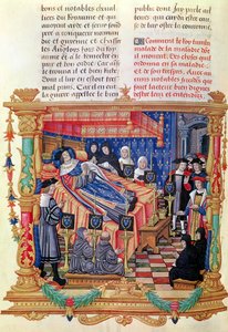 Ms 18 fol.208v La Mort de Louis XI (1461-83), des Mémoires de Philippe de Commynes, 1489-98 - French School