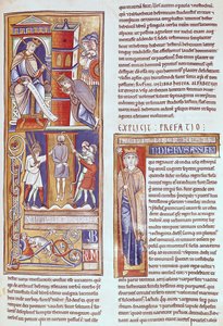 Ms 1 fol.284r Esther et Assuérus et la pendaison d