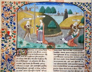 Ms 3878 Pauvreté et Fortune, illustration de 