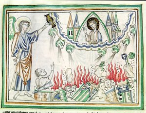 Ms 422 fol.77 La Destruction de Babylone - French School