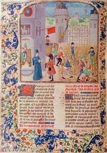 Ms 5064 fol.68v Travail dans le vignoble, du Livre des Prouffitz Champestres par Pietro de Crescenzi (1230-1321) - French School
