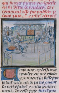 Ms 5190 f.88 Un tournoi à Londres : Joute, des Chroniques de Froissart - French School
