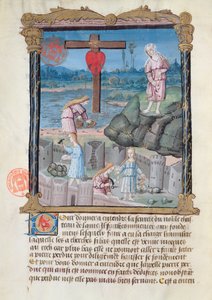 Ms 978 fol.31 La construction du château, illustration d