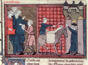 Un messager envoyé pour sauver Antioche, du Roman de Godefroi de Bouillon, 1337