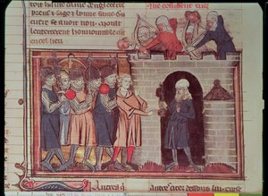 1ère Croisade. Capitulation de Tarse à Tancrède de Hauteville, 1097, du Roman de Godefroi de Bouillon - French School
