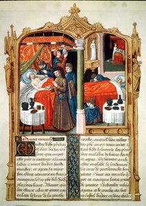 Ms Fr 2829 fol.90 Miracles au tombeau de Saint Louis, du Livre des Faiz de Monseigneur Saint Louis - French School