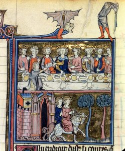 Ms Fr 95 f.326 Le roi Arthur et ses chevaliers autour de la Table, de l