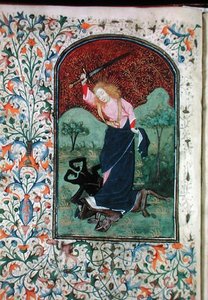 Lutte avec une bête, vers 1460 - French School