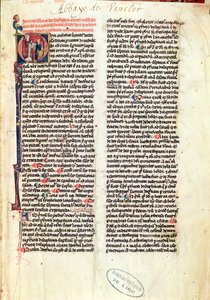 Ms de Vauclair 160 Fol.1 Page de la Somme de Théologie par St. Thomas d