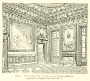 Musée des Souverains, pièce décorée avec les débris des boiseries provenant de la chambre de parade de Henri II - French School