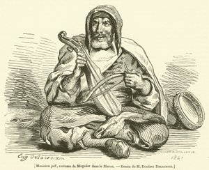 Musicien juif, costume de Mogador dans le Maroc - French School