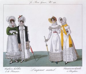 Emprunt mutuel, planche de la série Le Bon Genre, vers 1810 - French School