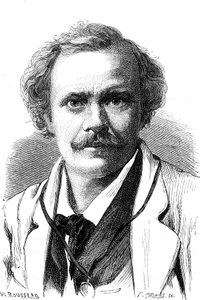 Nadar (Gaspard Felix Tournachon) (1820-1910), écrivain, caricaturiste, aéronaute et photographe français. Gravure 1867