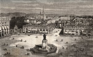 Nancy - Meurthe-et-Moselle - gravure dans « La France illustrée : géographie, histoire, administration statistique » par V.A. Malt-Brown. 1884 - French School