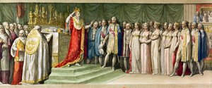 Napoléon Bonaparte (1769-1821) se couronnant lui-même avec la Couronne de Fer des Lombards à Milan, 1805