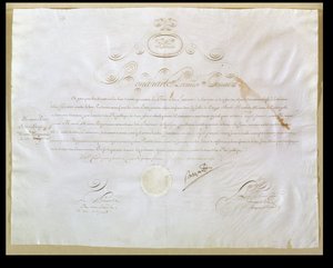 Autorisation de Napoléon Bonaparte (1769-1821) pour l