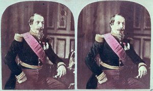 Napoléon III (1808-73), c.1860, photographie stéréoscopique colorée prise entre 1860 et 1870 - French School