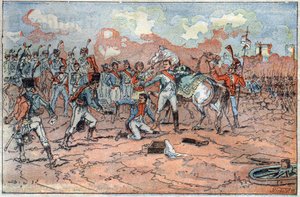 Napoléon Ier, blessé devant Ratisbonne - French School