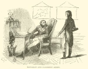 Napoléon et le président Aubry (gravure) - French School
