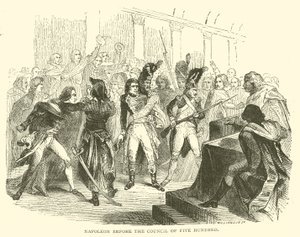 Napoléon devant le conseil des Cinq-Cents (gravure) - French School