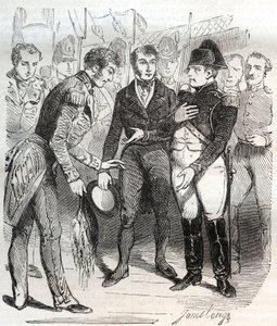 Napoléon se confie à la foi britannique - Napoléon Bonaparte embarquant sur le navire britannique Bellerophon qui l