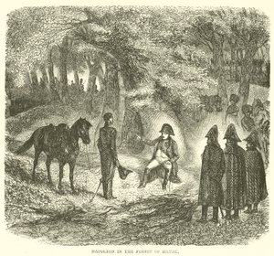 Napoléon dans la forêt de Hanau (gravure) - French School