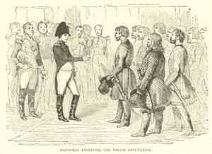 Napoléon recevant la députation polonaise (gravure) - French School