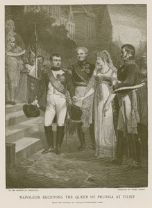 Napoléon recevant la reine de Prusse à Tilsit - French School