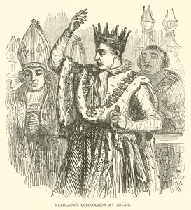 Couronnement de Napoléon à Milan (gravure) - French School