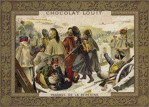 La Grande Armée de Napoléon traversant la rivière Bérézina lors de la retraite de Russie, 1812 - French School