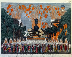 Fête nationale du 14 juillet 1801 sur les Champs-Élysées, Paris : Feux d