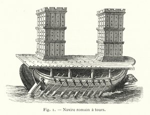 Navire romain à tours - French School