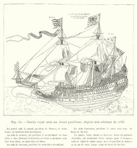 Navire royal avec ses divers pavillons (d