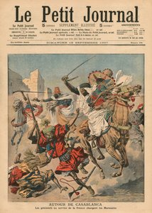 Près de Casablanca, les goumiers chargeant les Marocains, illustration de 