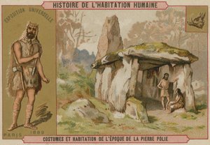 Costumes et habitations néolithiques - French School