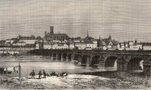 Nevers - Nièvre en région Bourgogne (gravure dans 