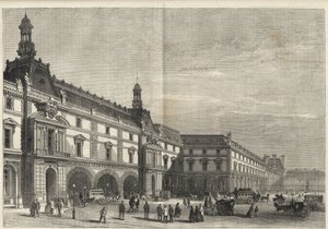 Nouveaux bâtiments des Tuileries sur la place du Carrousel (gravure) - Le nouveau Louvre - façade côté place du Carrousel et salle des États - Gravure de 1869 - French School