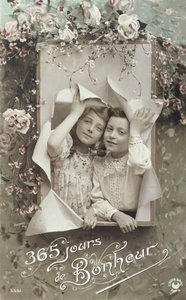 Carte de vœux du Nouvel An, début du XXe siècle - French School