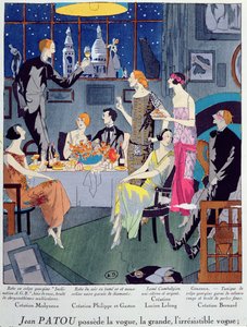 Réveillon du Nouvel An, planche de mode de Art, Goût, Beauté, publiée à Paris, décembre 1923 - French School