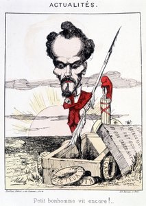 Actualités - Petit bonhomme vit encore ! Caricature sur Rochefort debout dans une tombe - French School