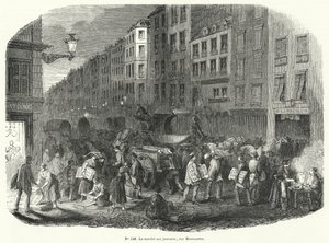 Marché aux journaux, Rue Montmartre, Paris - French School