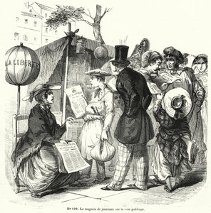 Kiosque à journaux sur une voie publique - French School